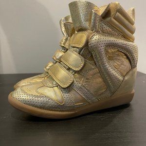 Isabel Marant Gold Wedge Sneakers Size 37